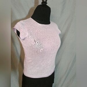 DK lavender linen knitt top S